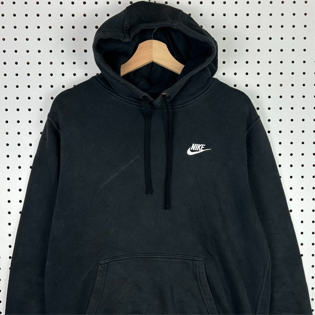 Nike Sportswear Nsw Black Hoodie Sweatshirt Size Medium Swoosh Logo Y2k Goth